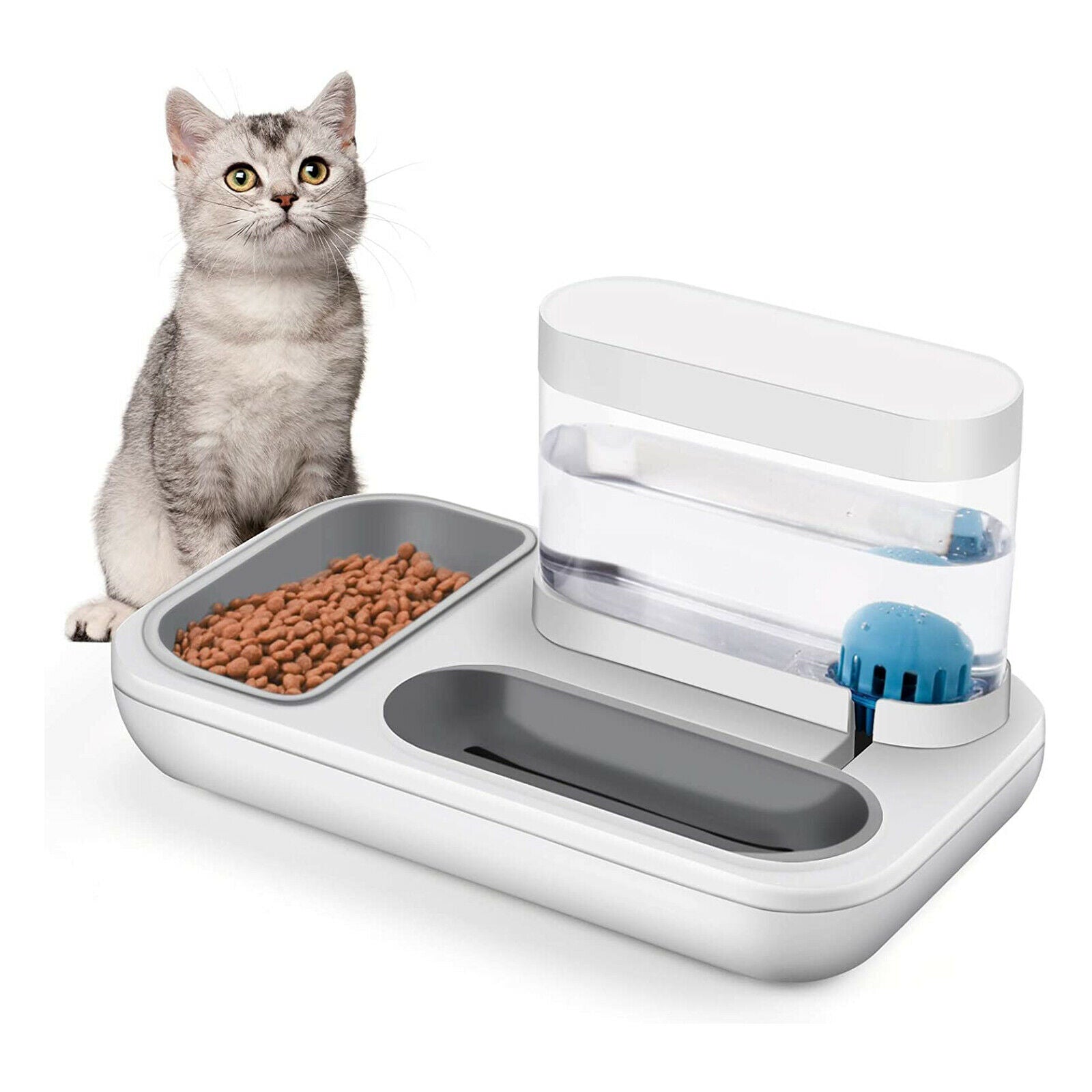 Pets Puppy Water Dispenser Bowl Detachable Drinking Waterer Feeder Dish 1.5L