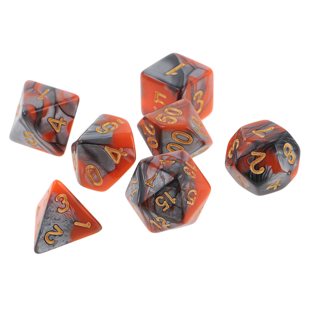 28 Pieces Two Colors Polyhedral Dice for D&D DND RPG MTG Table Game Set