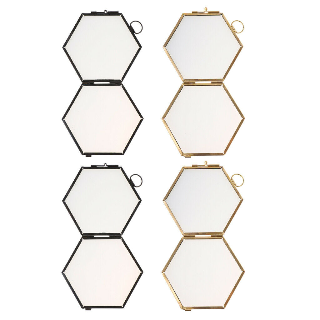 4PC Modern Hanging Photo Frame Metal & Glass Picture Frame Wedding Favor