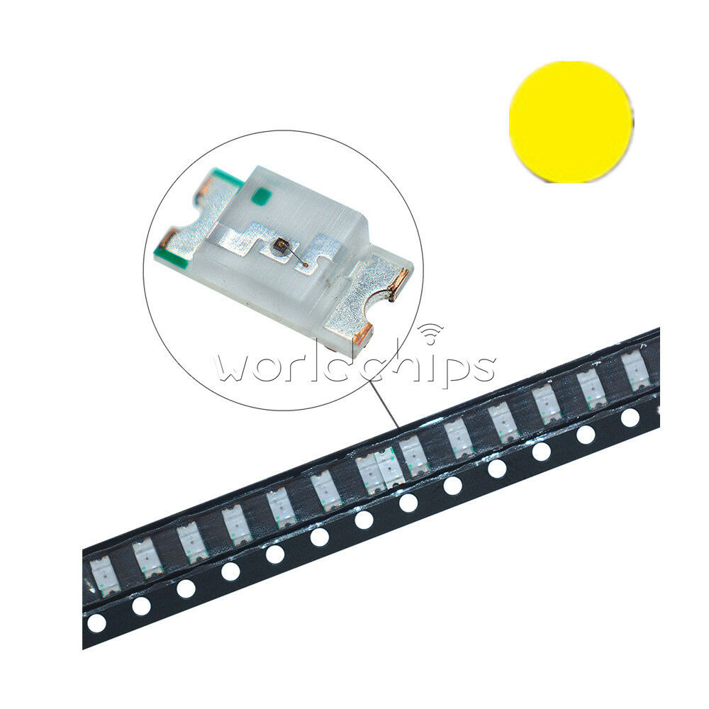 50PCS Yellow super bright 1206 smd led light bulbs car SMT Brightness High