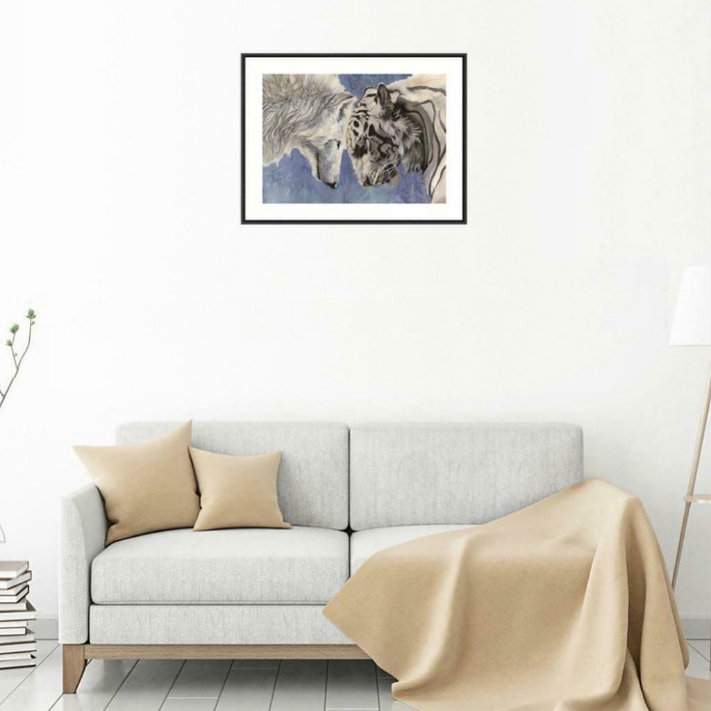 DIY 5D Diamond Painting Cross Stitch Kit Tiger and Wolf Picture Mosaic Crafts