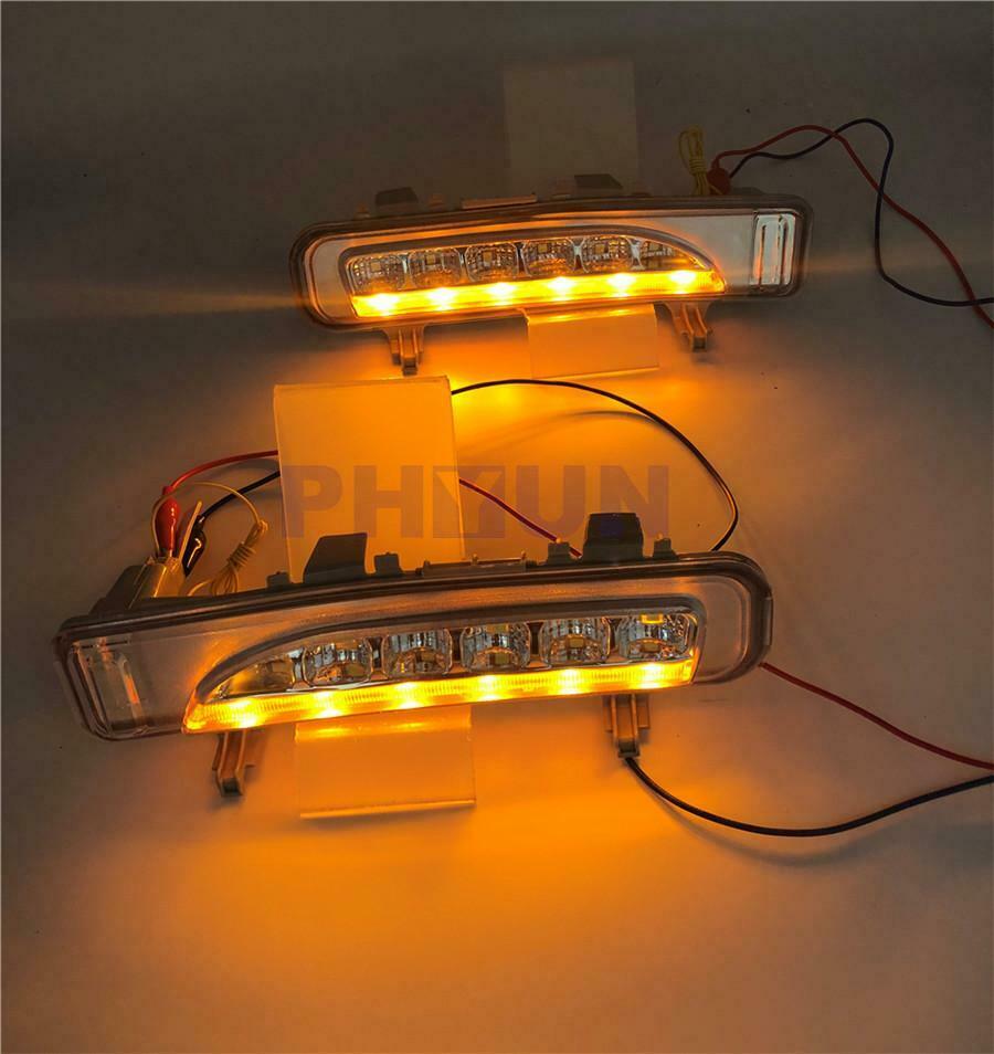LED Daytime Running Lights For 2011-2014 Ford Edge DRL Fog Lamp Amber & White