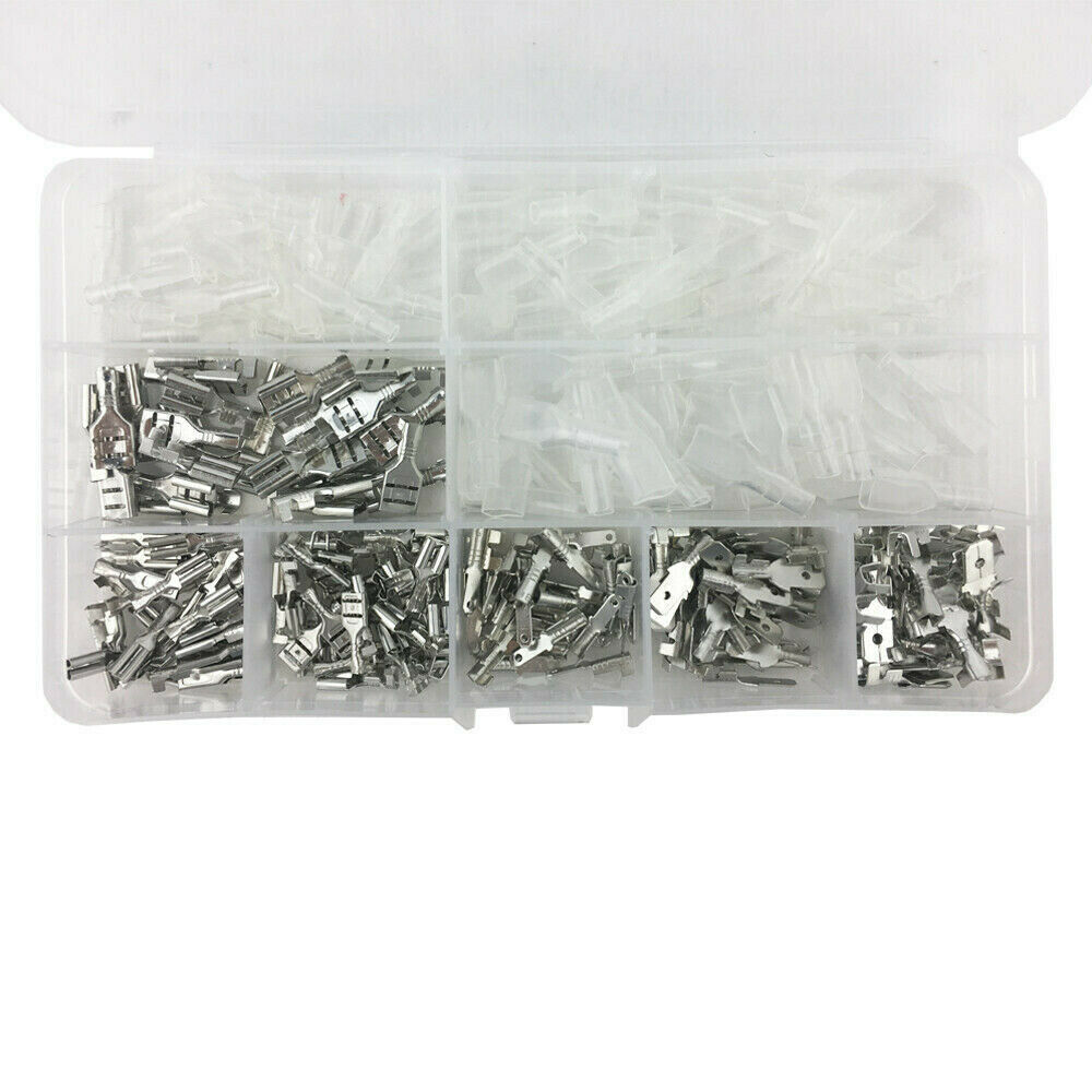 285x Crimp Terminals Spade Connectors Male Female Wire Insulated 2.8/4.8/6.3 Kit