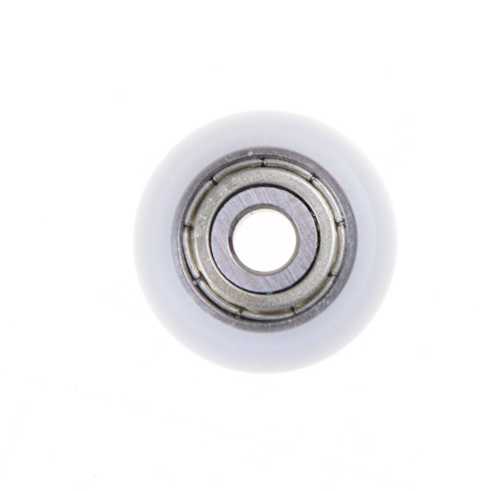 1 Nylon Plastic Carbon Steel Pulley Wheels Roller Groove Ball Bearing Whit.l8