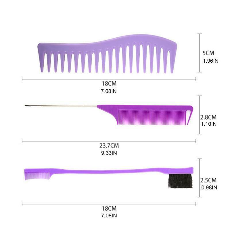3pcs Wide Teeth Comb Detangling Hair Brush Anti-Static Combs Hairdressing Tools