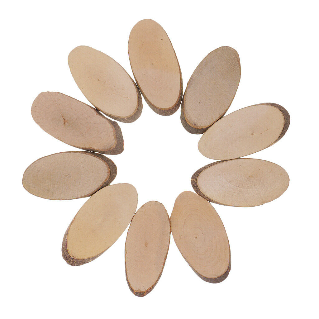 10x Natural Wood Pieces Wooden Slices Table Centerpieces DIY Art Ornaments