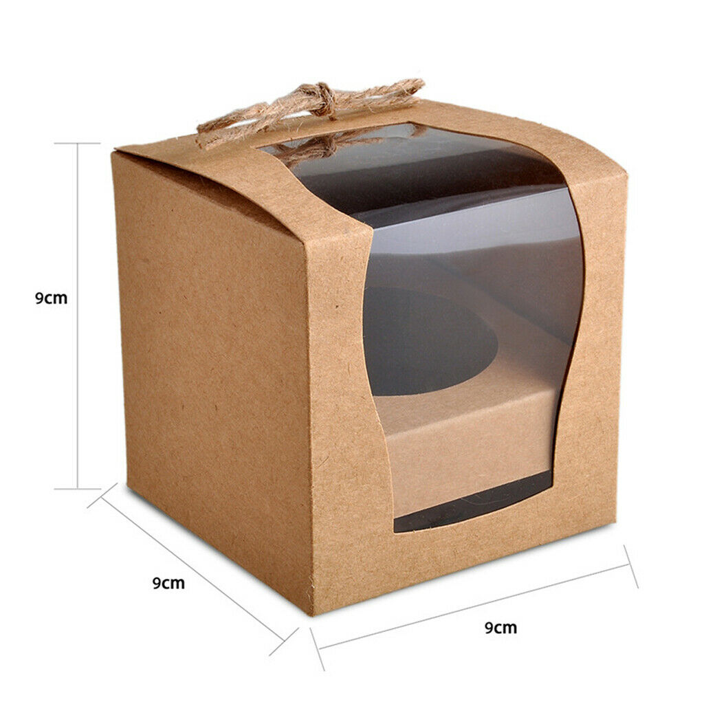 24 Pieces Kraft Paper Cake Cupcake Box Bakery Wedding Favor Gift  Brown