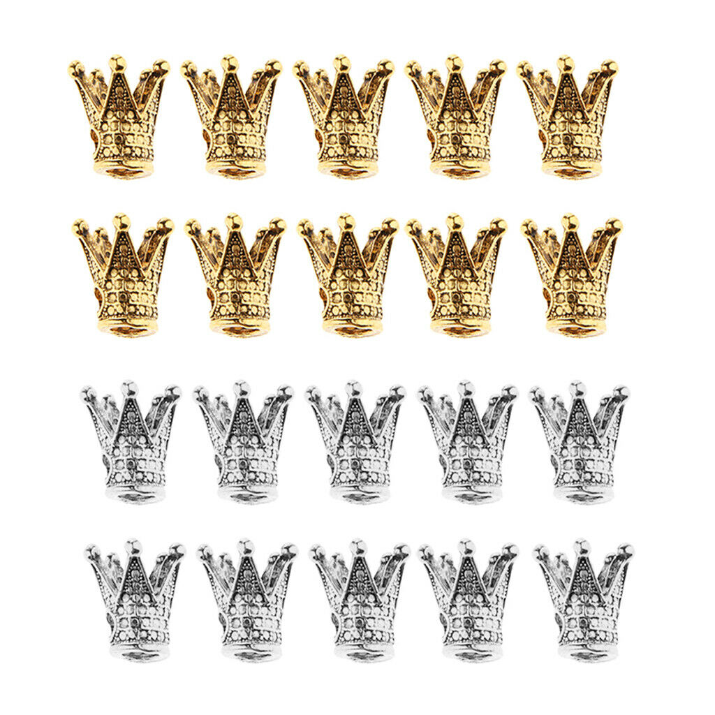 20Pcs Crown Shape Loose Spacer Bead for DIY Necklace Bracelet Jewelry Making