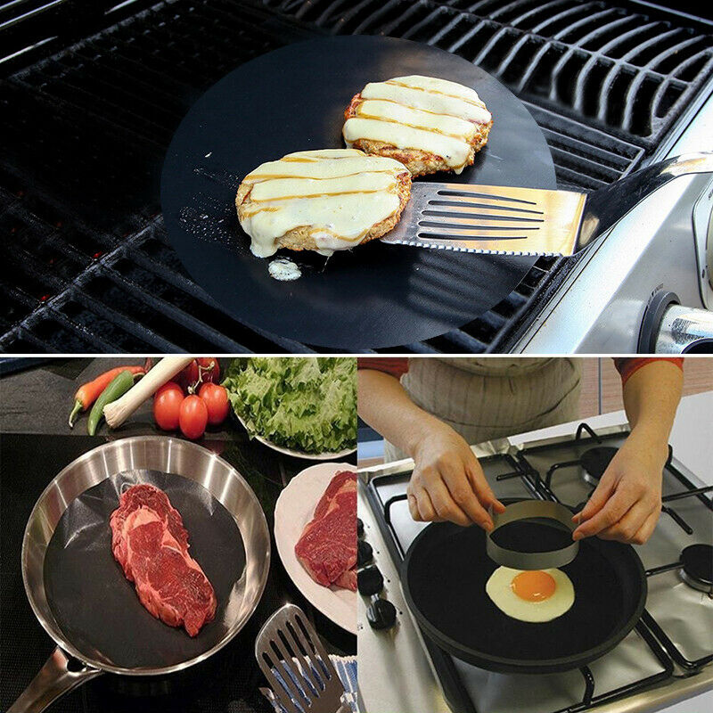 1PC Round Non-stick Baking Mat Round Pan Pad BBQ Cooking Mat Fry Liner Sh.l8