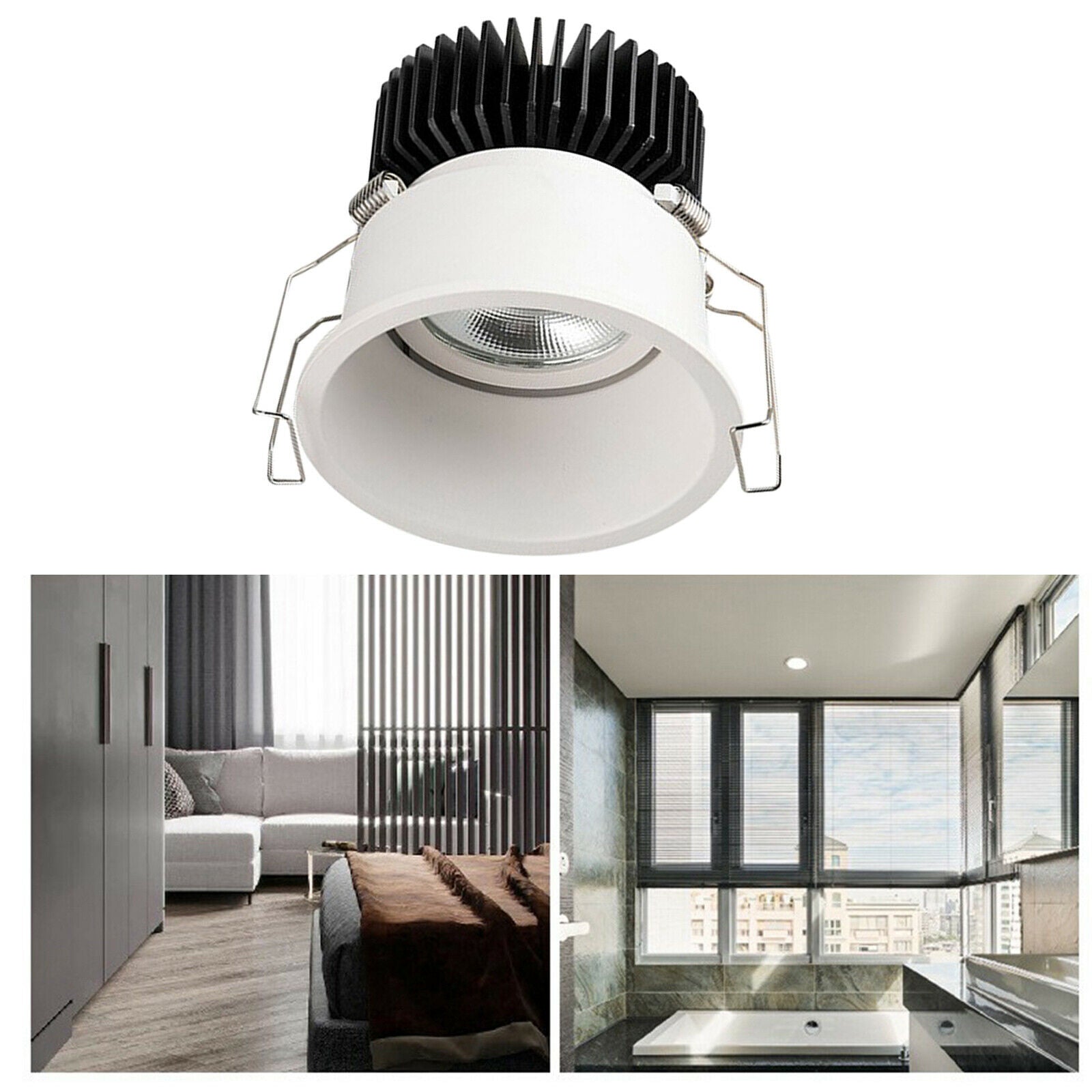 Aluminum LED Recessed Downlight 4000K Ceiling Light Office White_7W_75mm