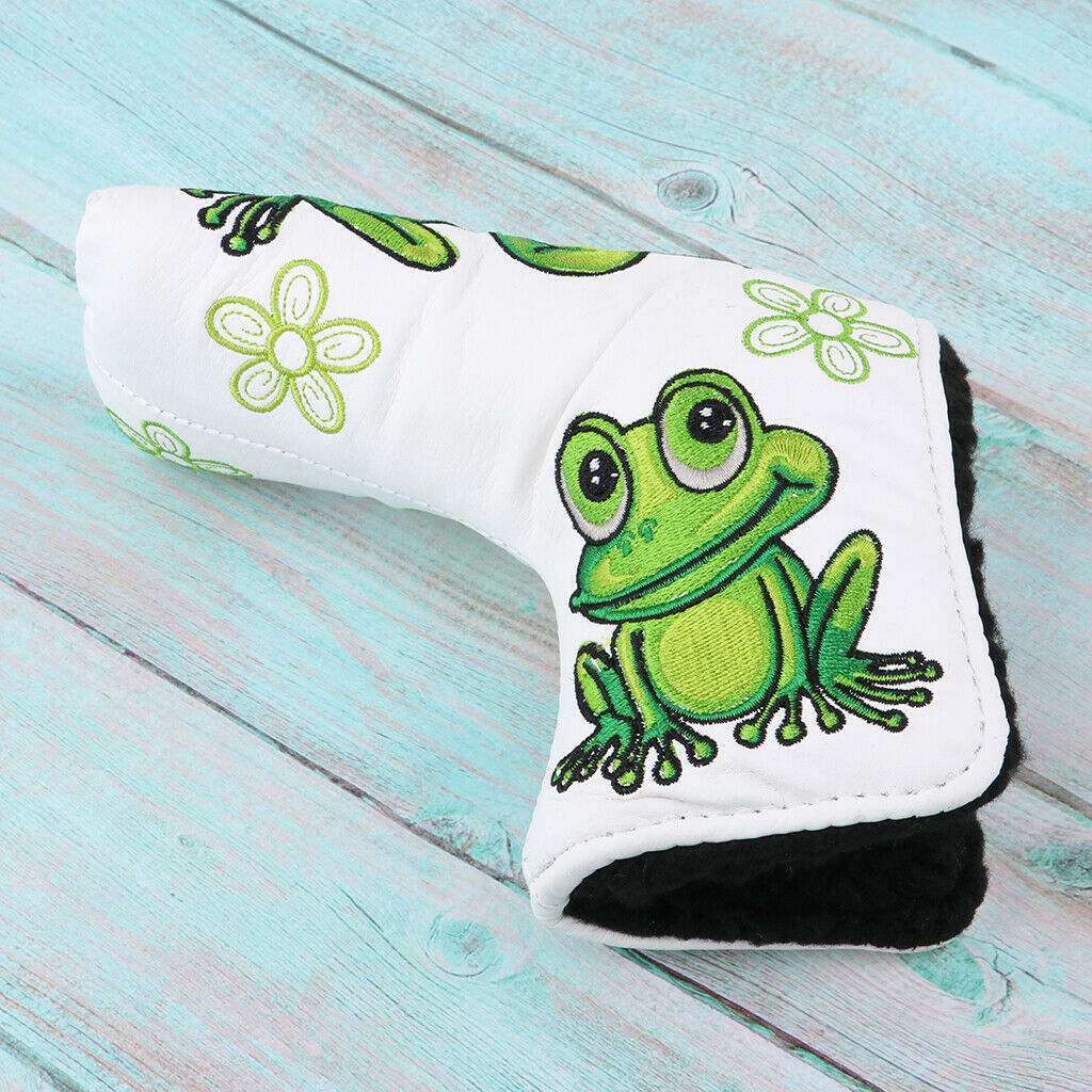 Golf Putter Cover with Frog & Clover Pattern Blade Center Putter PU Drivers Head