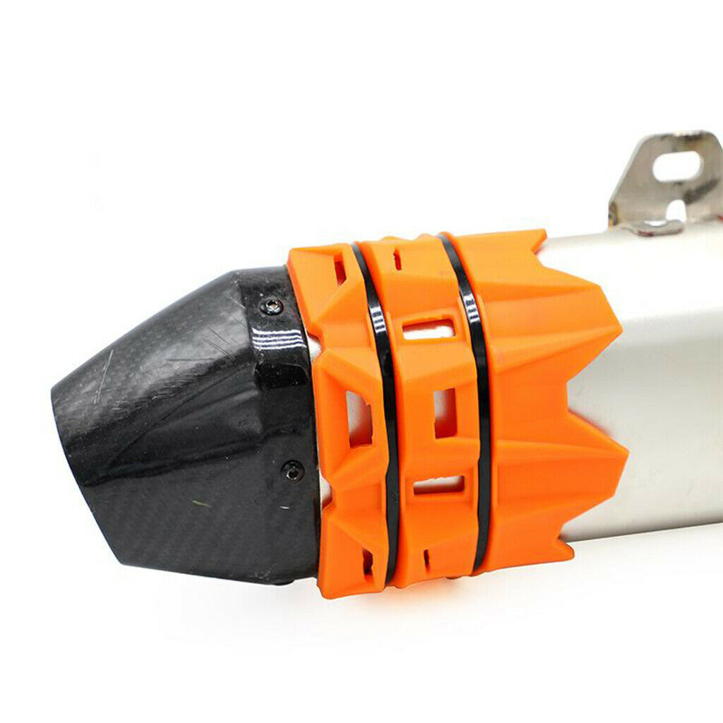 Universal Motorcycle Exhaust Muffler Pipe Protector Heat  Cover, Orange
