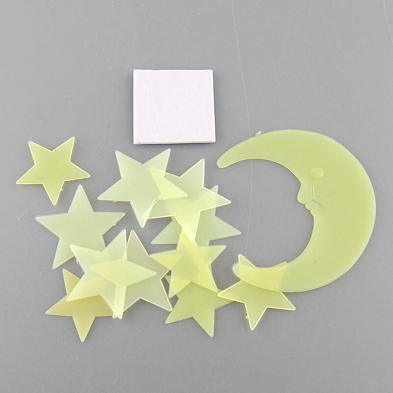 44Glow In The Dark Stars and 2 Moon Plastic Stickers Ceilings & Walls Bedr.l8