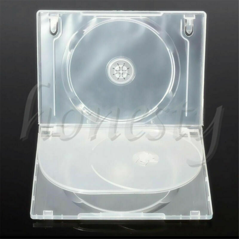 Standard Clear 3 Disc Holds DVD CD Case Movie Box Storage Holder Cover 14mm