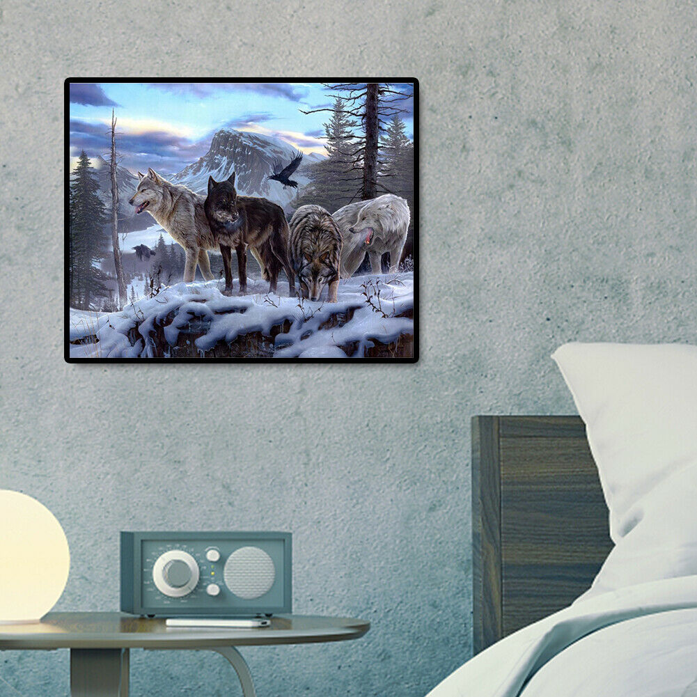 DIY Diamond Painting Wolves Full Square Rhinestone Picture Home Wall Decor