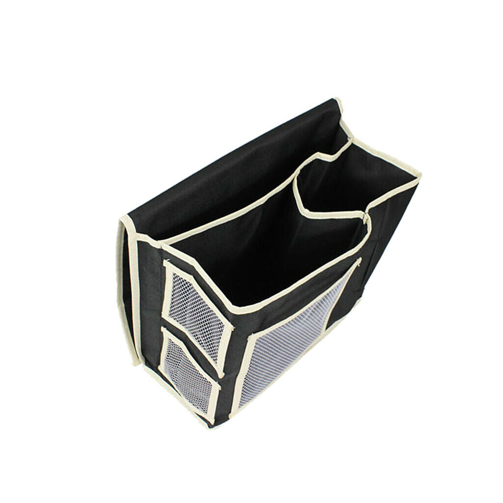 Oxford Cloth Sofa Arm Rest Storage Organizer Hanging Bag Home Decor Black
