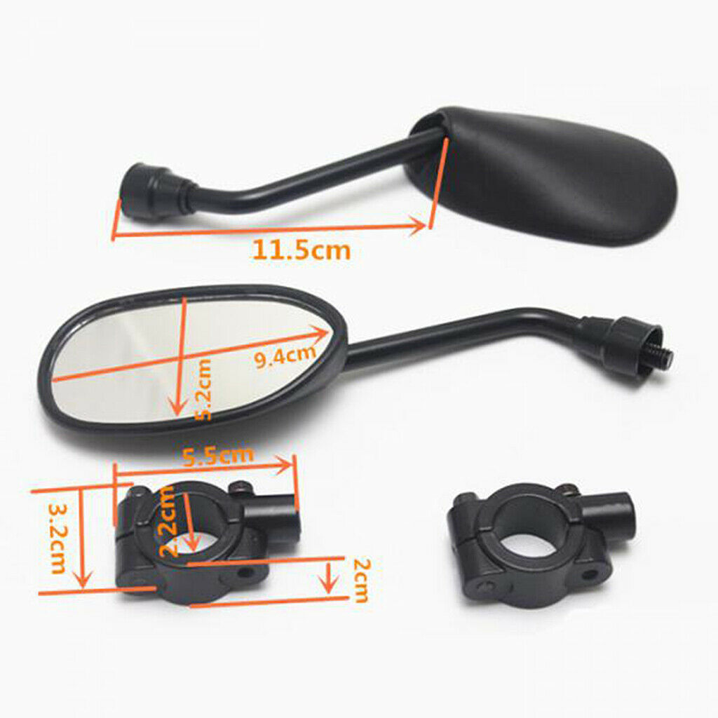 1 Pair Rear View Mirrors 3 '' Round 7/8 '' High Quality Aluminum End Bar Handle,