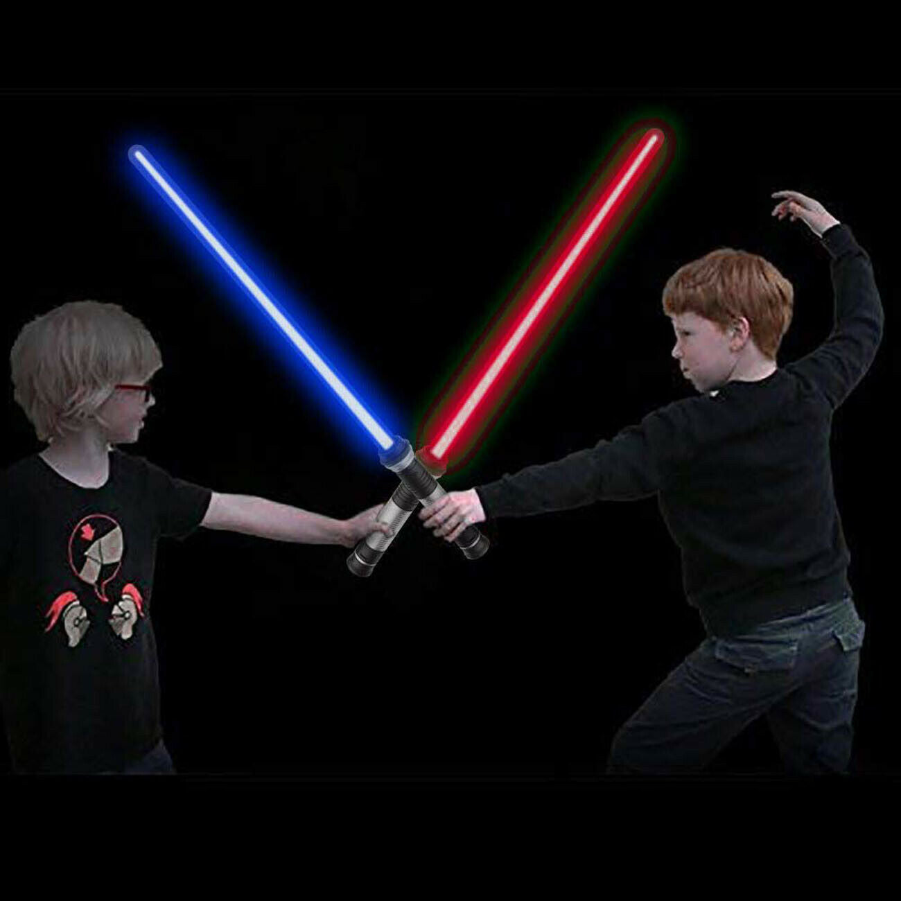 2x 2 in 1 LED 7 Colors FX Dual Saber & Sound (Motion Sensitive) For Kid Presents