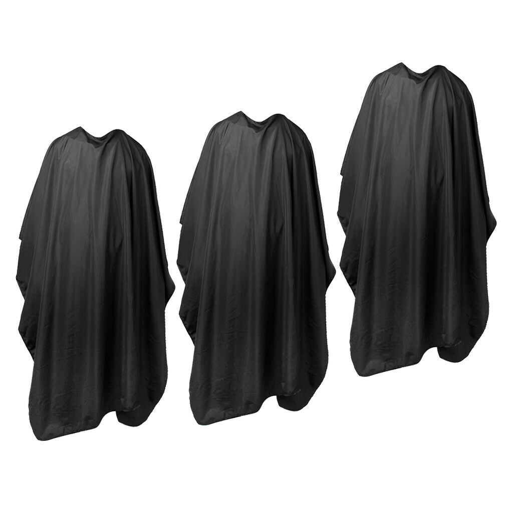 3 Pieces Large Salon 59"x55" Hair Cut Cutting Hairdressing Cape Apron Black