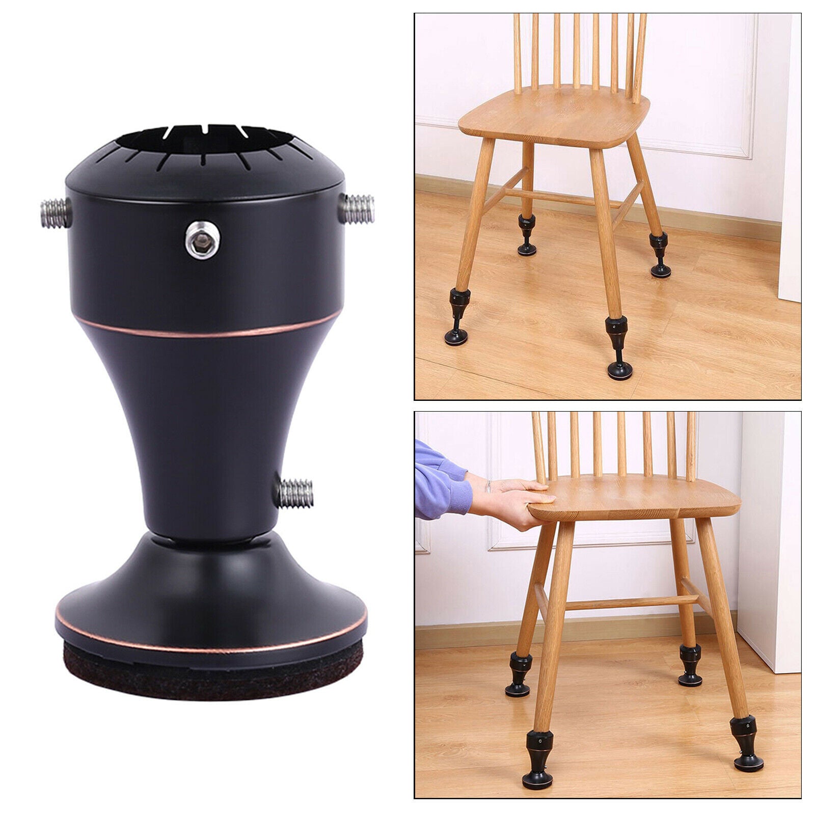 Adjustable Chair Riser Lifter Sofa Legs Riser Table Feet Protector Black