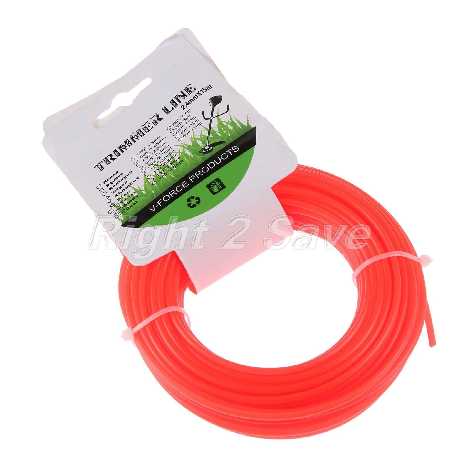 Brush Cutter Parts 2.4*15m Round Nylon Grass Trimmer Cutting Line Replacement