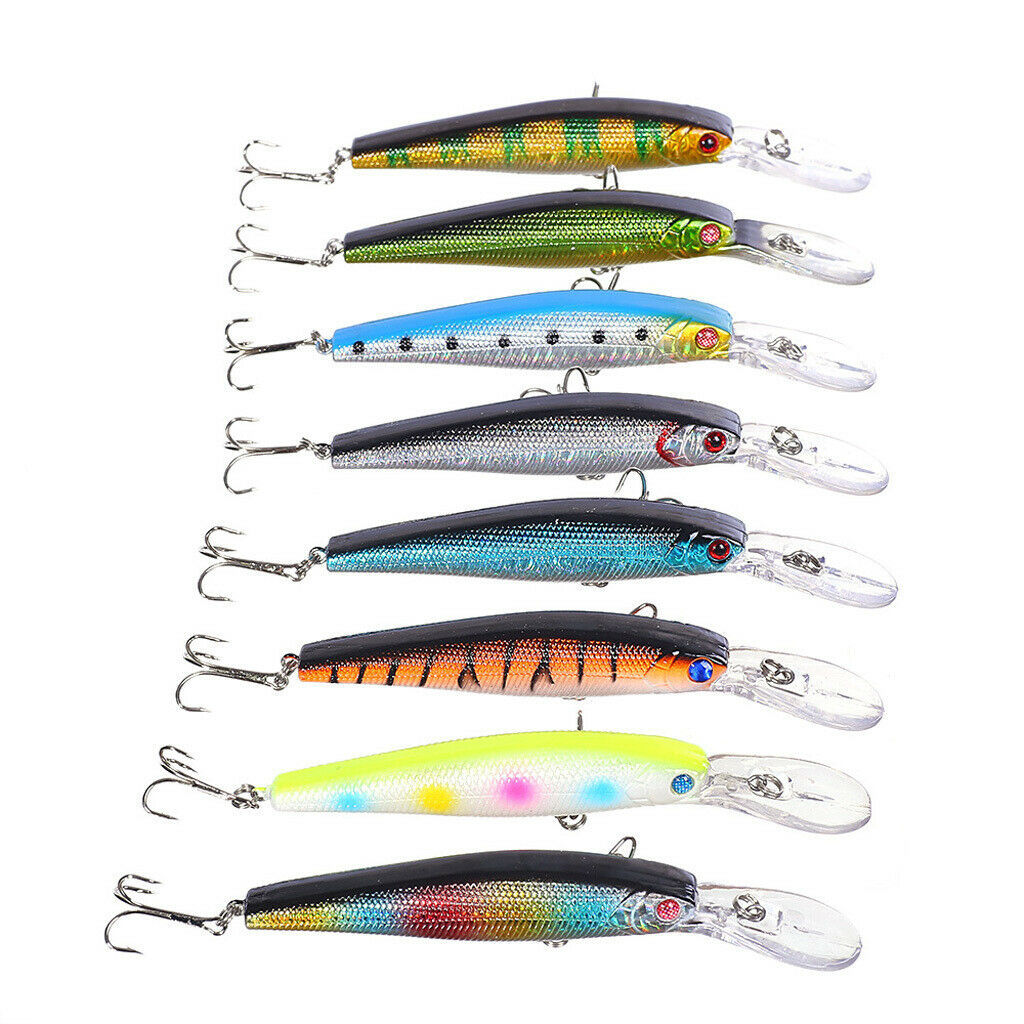 4Pcs Plastic Fishing Lures Crankbait with Hooks Tackle 12.5cm