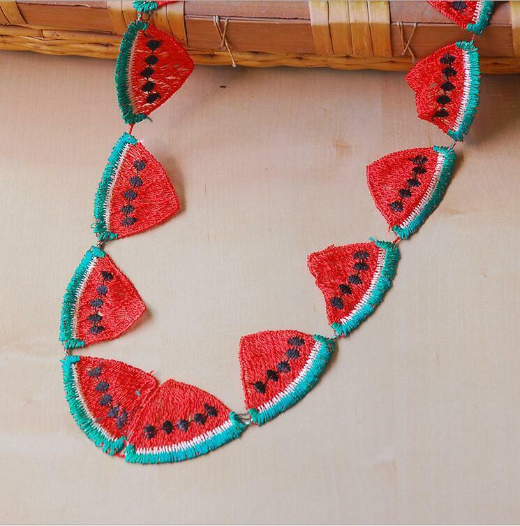 5 Yard watermelon shape Embroidered fruit lace Trim Appliques Sewing 1.7cm