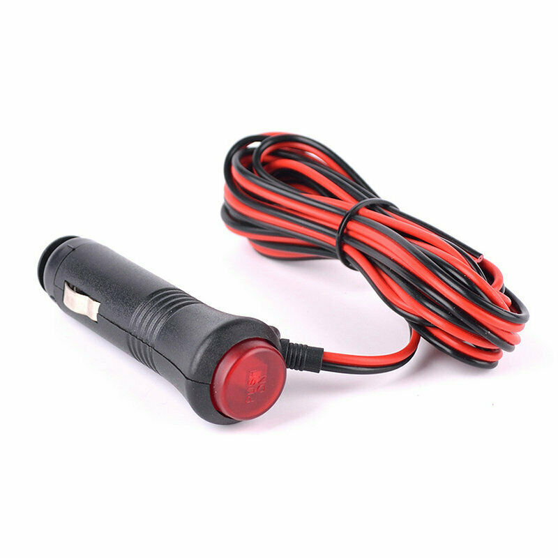 12V Car Cigarette Lighter Plug Extension 1.5m Cable Switch & 10A Fuse - Red