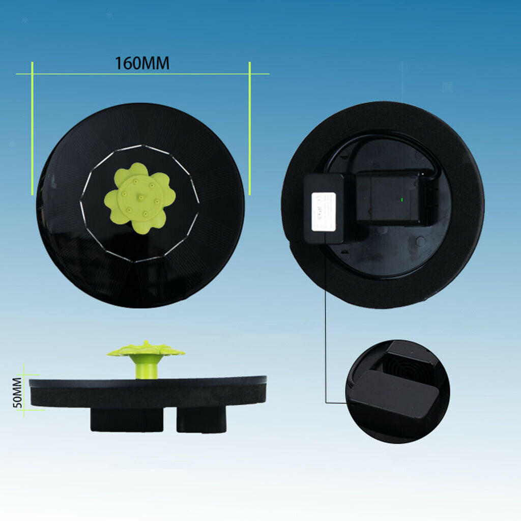 Mini 5V/3W Solar Fountain Pump Water Cycling for Pond Fountain BirdBath