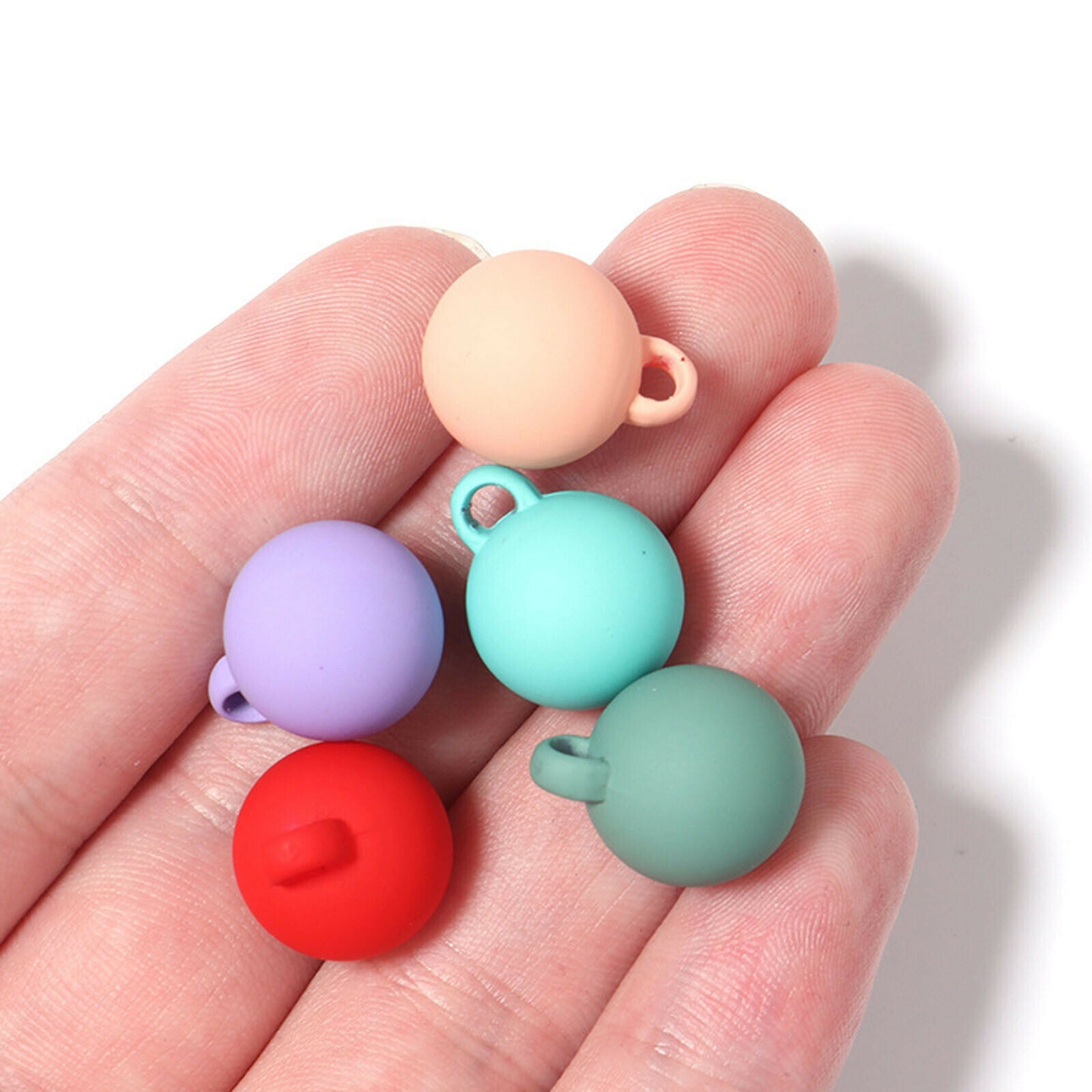 30 14mm Acrylic Colored Frosted Charms Pendants Beads for Jewelry Making Mix