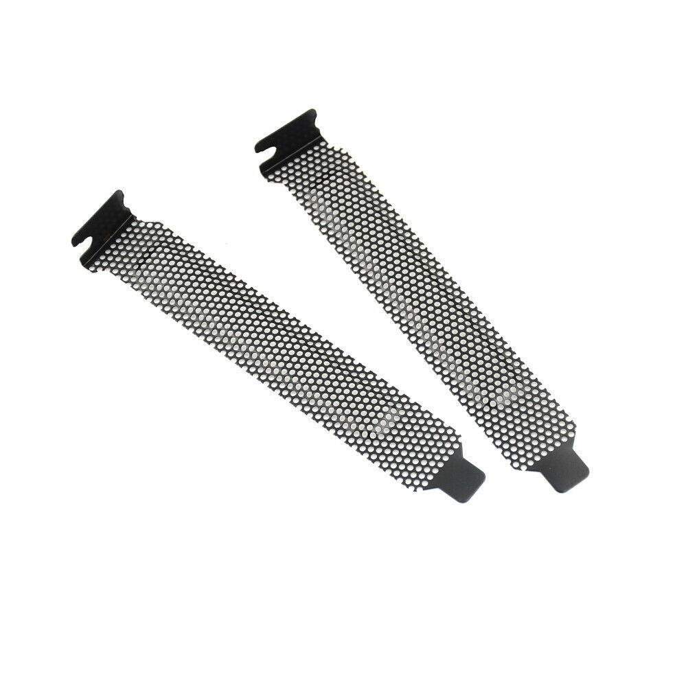 5PC PCI Bracket Slot Cover Dust Filter Black Steel Blank Blanking Plate + Screws