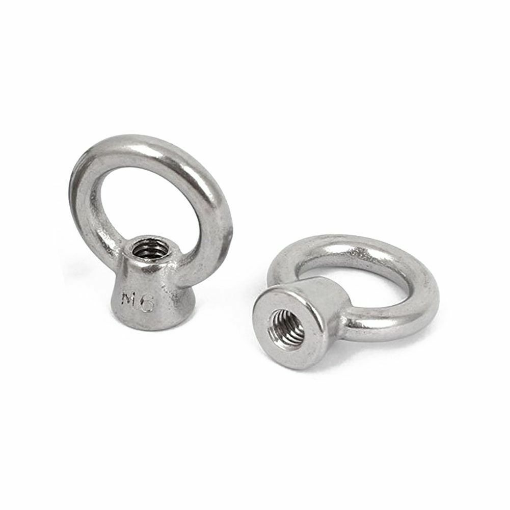 M6 304 Stainless Steel Material Machine Lifting Eye Bolt Nut Bolts 5 Pcs