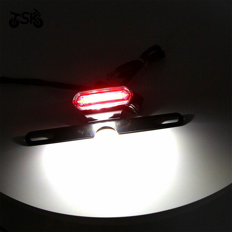 Motorcycle ATV Bike Rear LED Taillight Brake Stop Lamp with License Plate Holder