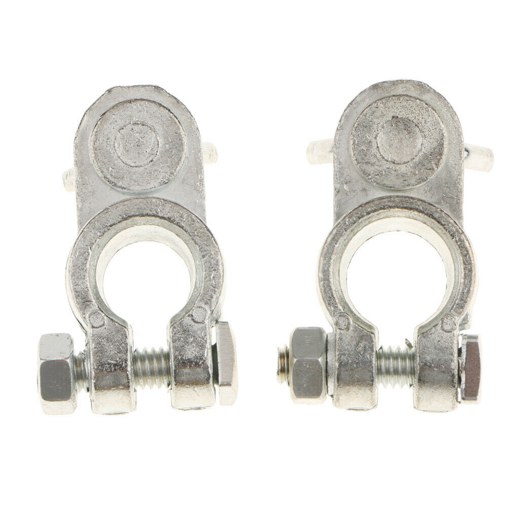 1 Pair Car Battery Terminals Positive & Negative Connectors Clamps