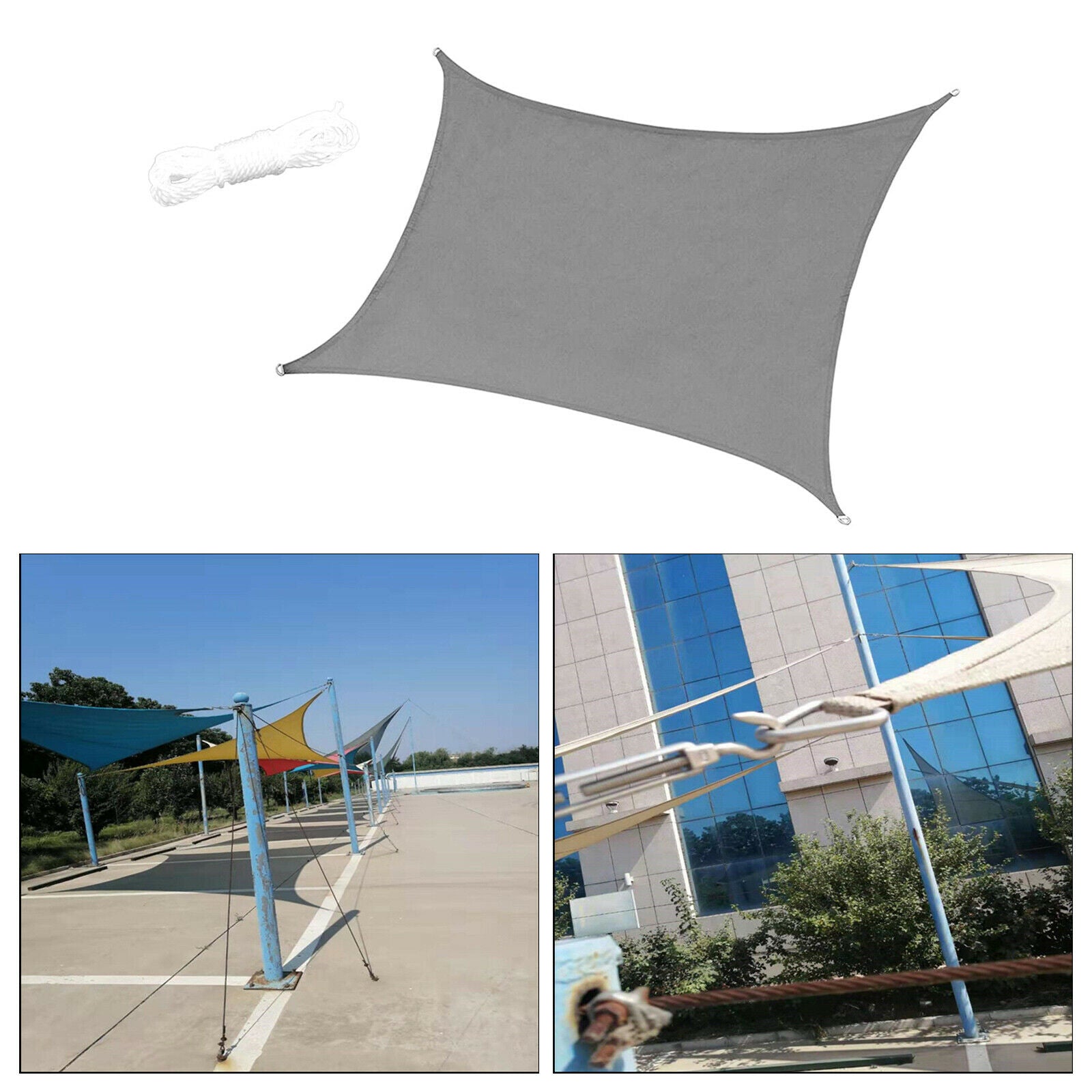 Outdoor Awning Canopy Sun Shade Sail UV Block Sun Shelter for Patio Decking