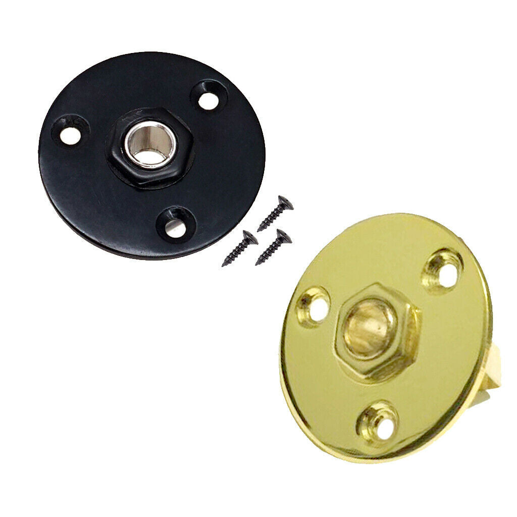 2 Pieces 1/4 Inch Round Socket Plate for Electric Guitar Musical Instrument