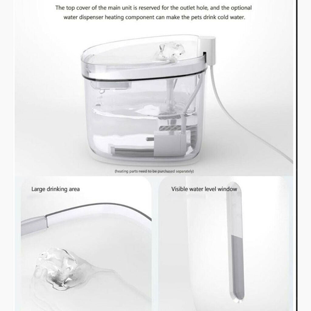 1.9L Automatic Cat Dog Water Drinking Fountain Dispenser Cats Bowl Drink
