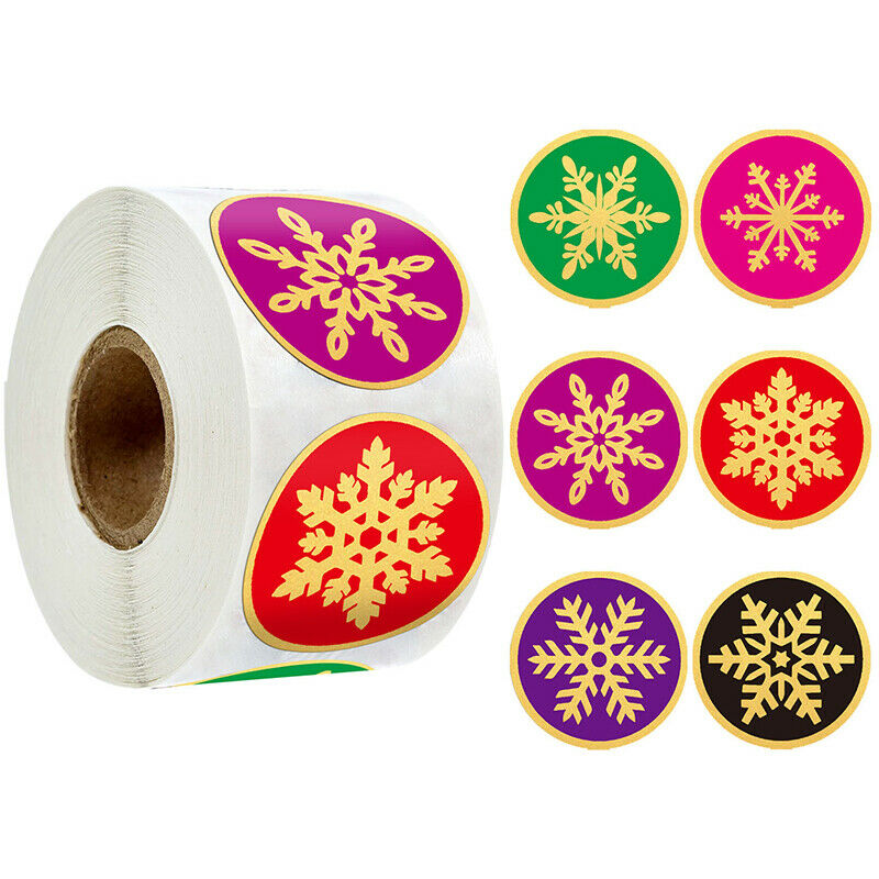 500pcs Christmas Snowflake Stickers Gifts Packaging Sealing Labels Xmas DecoBDA