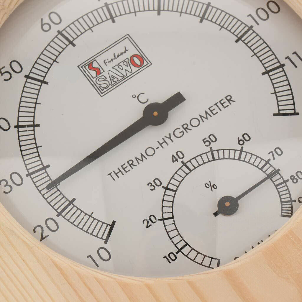 2 in 1 Wooden Mini Sauna Thermometer Hygrothermograph Sauna Room Equipment