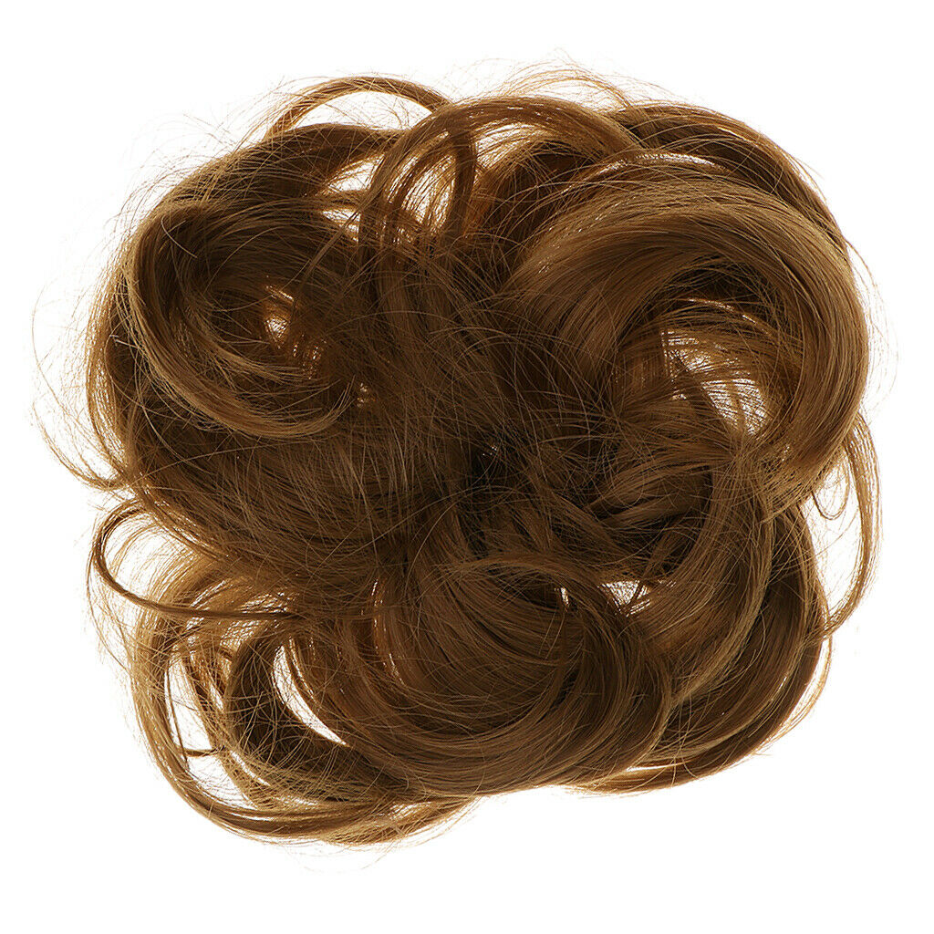 Wavy Curly Drawstring Synthetic Hair Bun Updo Cover Chignon Hair Extension 6