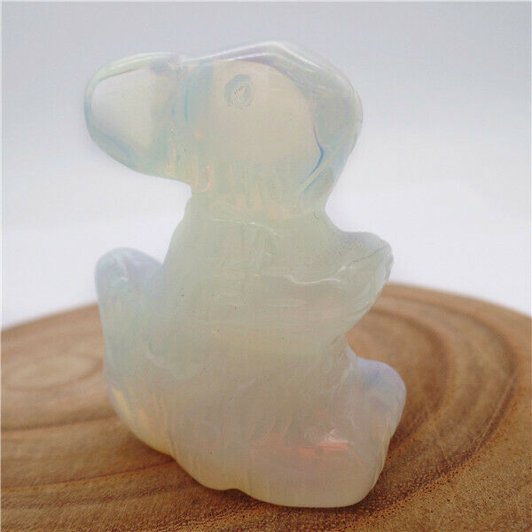 46x36x21mm Squirrel Decoration White Opal Carved Stone Statue Home Decor HH8073
