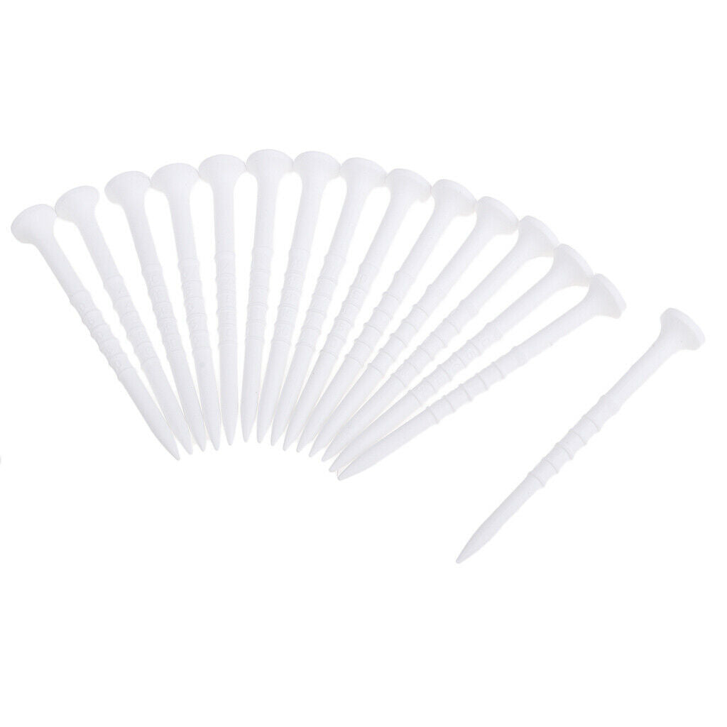 15 Pieces 8.5 Cm Golf Tee Plastic Golf Training Training Accessories White