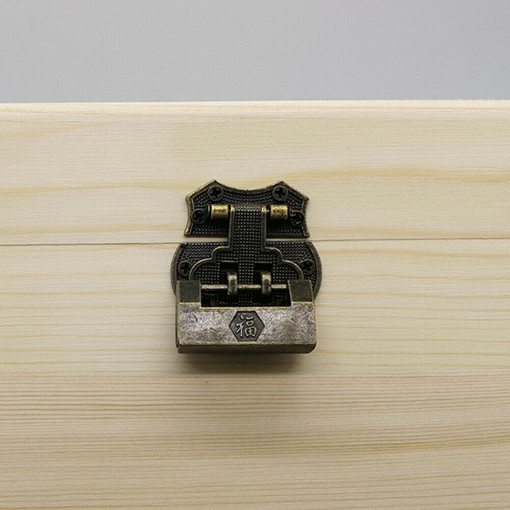 Wooden Treasure Chest Wood Box Case Necklace Jewelry Keepsake Trinket Storage