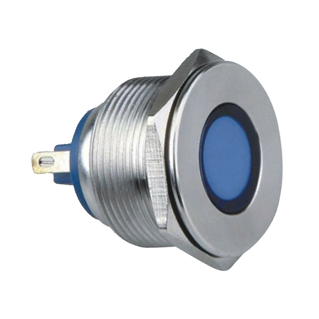 28mm 12V Blue LED IP67 Metal Dash Signal Indicator Light IB28B-FY-D
