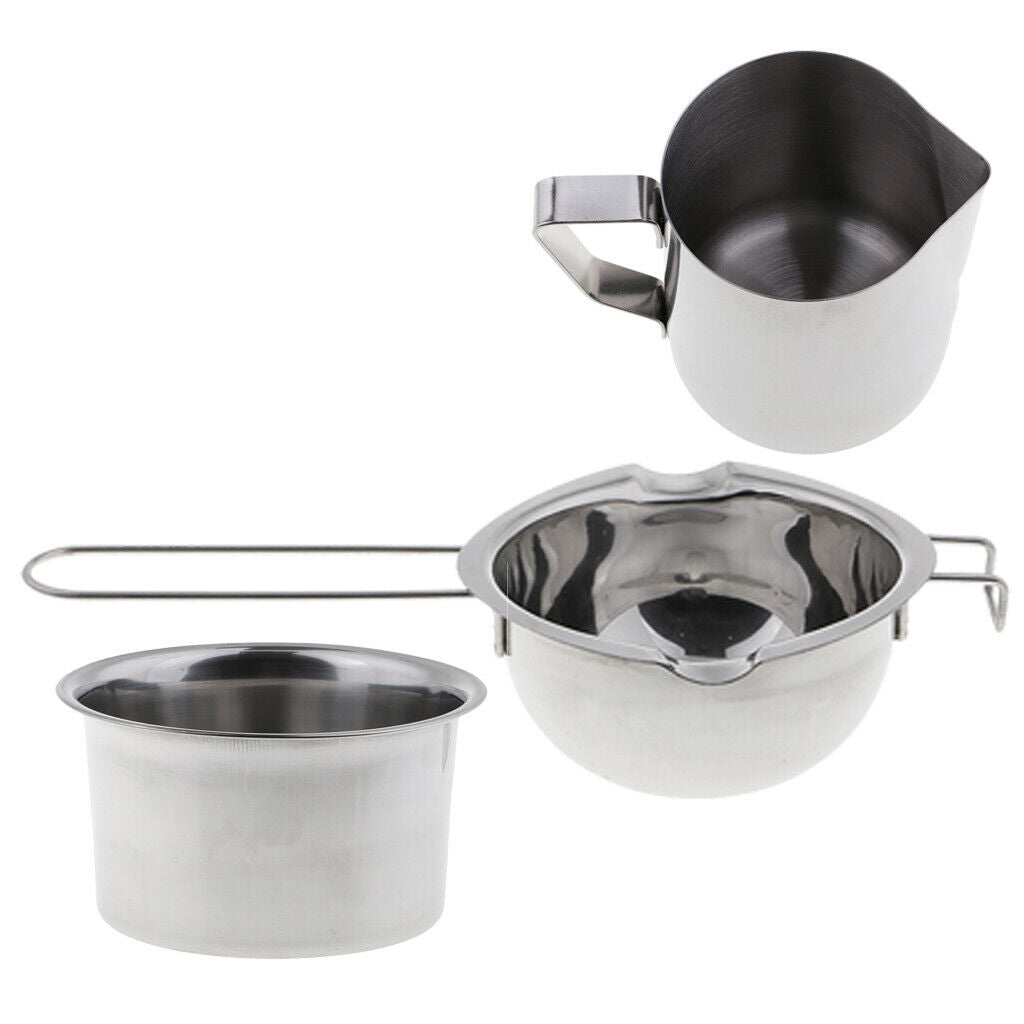 3x Stainless Steel Wax Melting Pot Pitcher Double Boiler for Candle Making