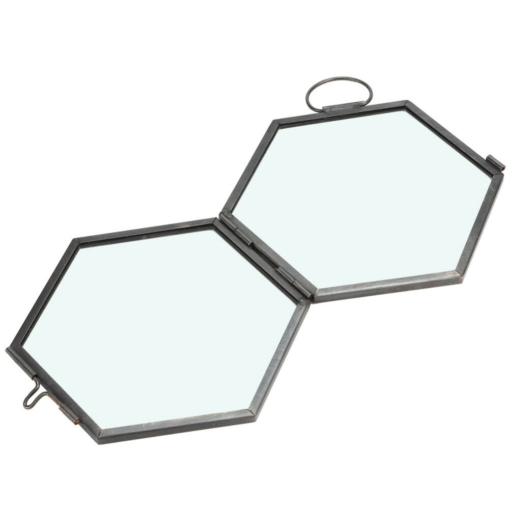 Glass Geometric Photo Picture Frame Hanging Flower Plant Specimen Display Holder