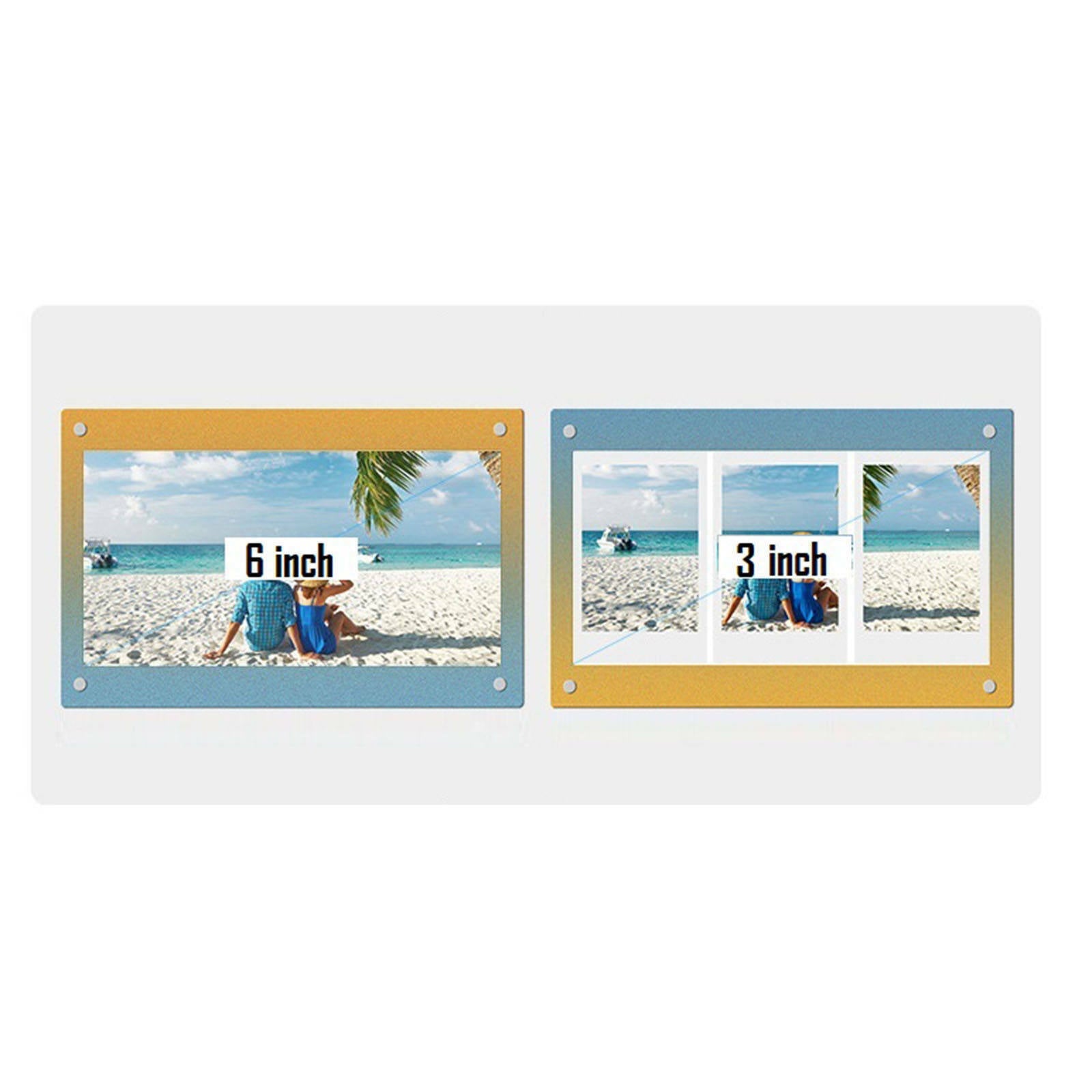 Acrylic Photo Frame Decorative for 3'' 6'' Photo Art Works Blue Yellow