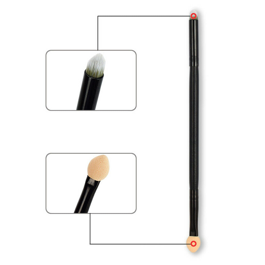 1x Double Ended Make Up Eye Shadow Sponge Brush Eyeliner Stick Applicator