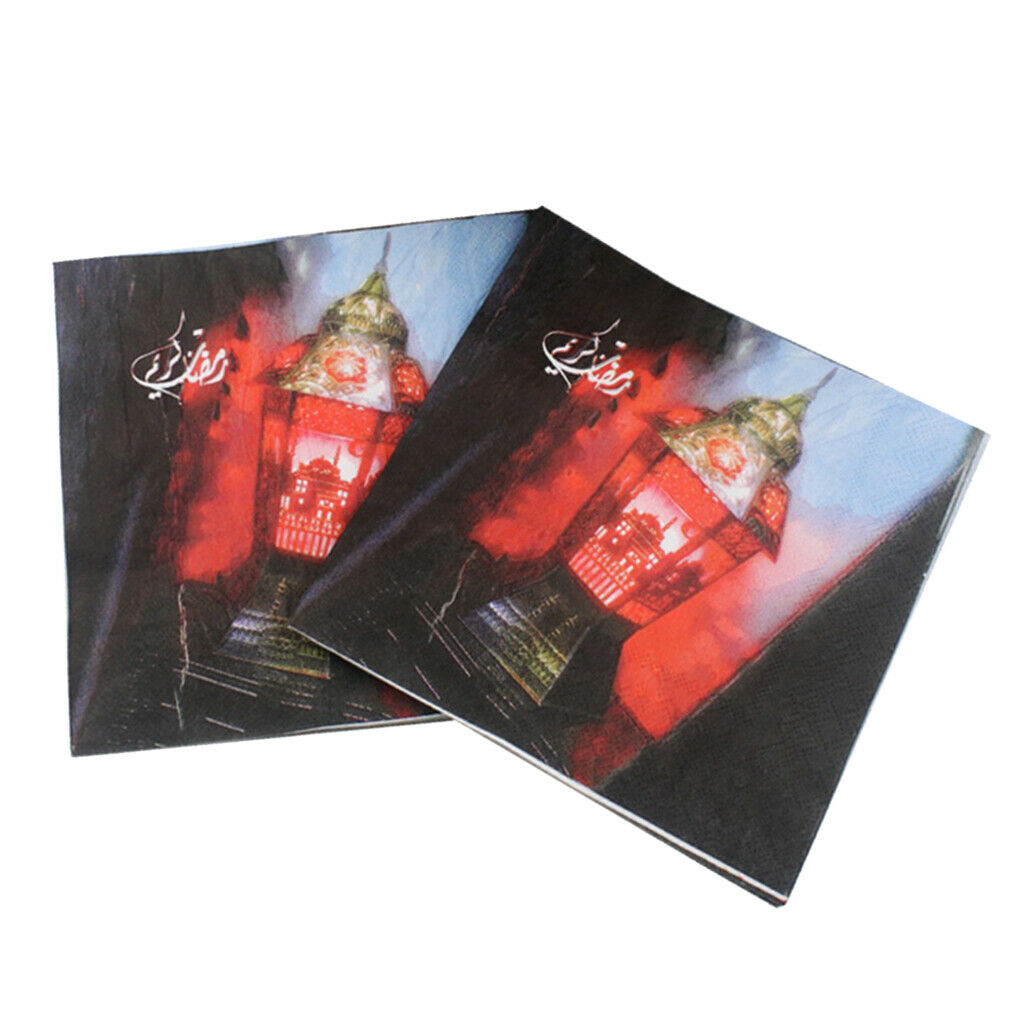 20 Pieces Paper Napkins Colorful Serviettes Islamic Muslim Holiday Decor