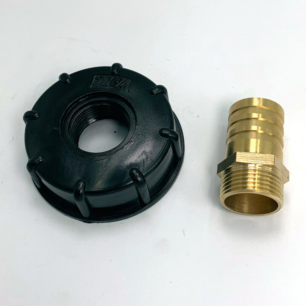 2x IBC 1000L Water Tank Tap Fitting Connector 3/4" Brass Hose Adapter Parts